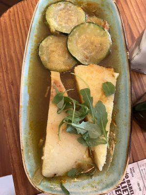 Spanish tortilla with fried w’zucchini  at Viva Chapata in Madrid