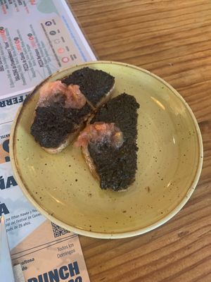 Mushroom Spread w/ Tomato Tapa at Viva Chapata in Madrid