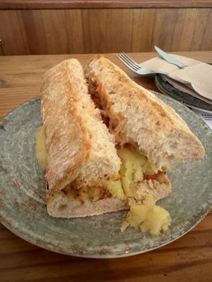 Chapata “viva tortilla” (potato sandwich!)  at Viva Chapata in Madrid