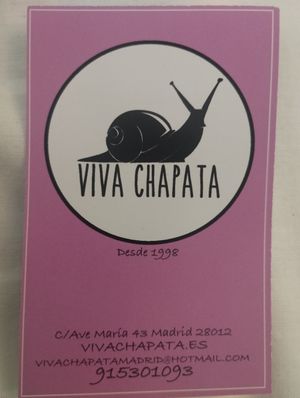 Business card at Viva Chapata in Madrid