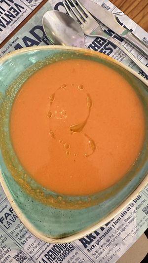 Salmonjero(similar to gazpacho )  at Viva Chapata in Madrid