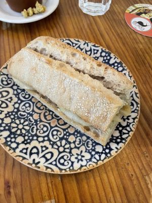 Pincho de calamares (seafood sandwich)  at Viva Chapata in Madrid