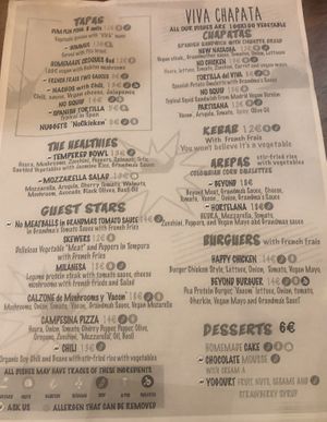 Menù  at Viva Chapata in Madrid