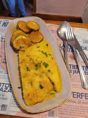 Tortilla en salsa de curry at Viva Chapata in Madrid
