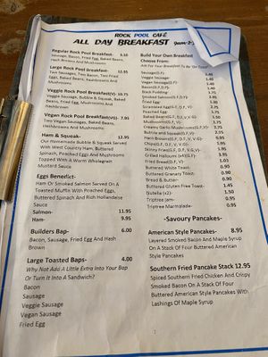 Menu  at Rock Pool Cafe in Bideford