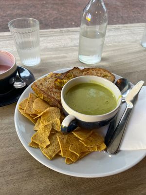 Soup and sandwichhes  at Greens in Lanzarote