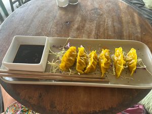 Vegetable dumplings - 1600 rupees (quite little filling)  at Hangtime Hostel in Weligama