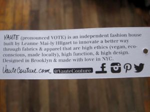 Description at Vaute Couture in New York City