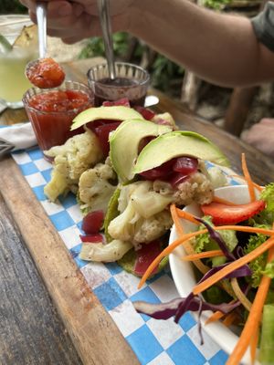 Cauliflower taco  at Pak'al Fresh in Valladolid