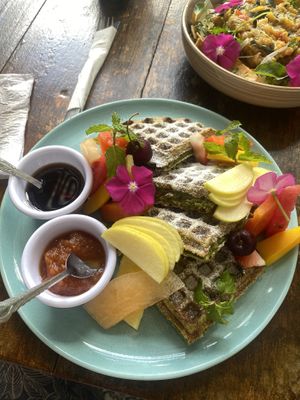 Vegan Waffles  at Pak'al Fresh in Valladolid