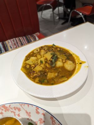 Aloo bodi tama (potato, bamboo, beans) at The Momos Hub in Sydney
