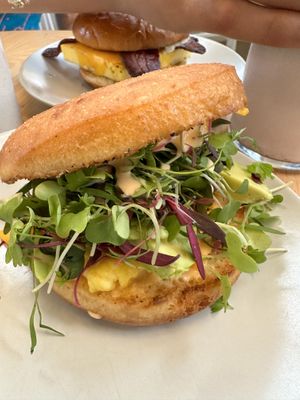 Vegan House Plant sandwich (Just Egg and vegan cheese)  at Hook and Press in Santa Barbara