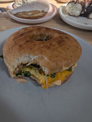 Houseplant vegan breakfast sandwich at Hook and Press in Santa Barbara