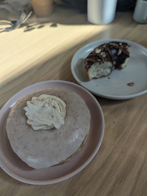 Horchata and Nutella vegan donuts at Hook and Press in Santa Barbara