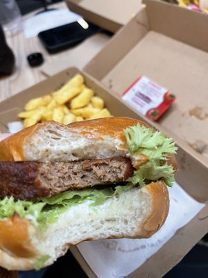 V2 Vegan Burger  at MEL - QuikShots Coffee - T4 in Melbourne Airport