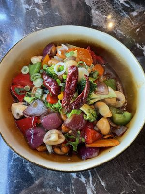 Vegetables and cashews  at Krabi Thai in Amsterdam