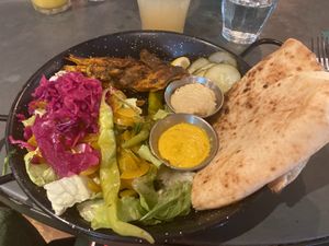 Vegan shawarma (didn’t realise I’d have to assemble it myself!) at Bill's in Brighton