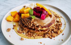 Breakfast Carrot Cake Pancakes were the best! at H Hotel El Nido in El Nido