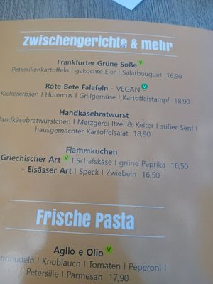 Menue at Café Restaurant Oberwaldhaus in Darmstadt