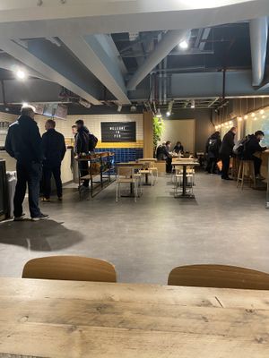 The “lounge” on the first floor in the shopping area in Paddington Station  at FCB Coffee in West London