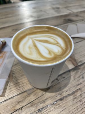 Oat latte with vanilla syrupp Nf said  at FCB Coffee in West London