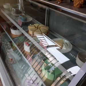 Display of baked goodies at dine & shop in Lalitpur
