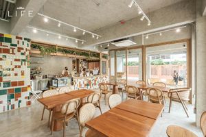 Cool & Calm atmosphere with lots of light, Air-Con. Our Cafe not only serve Plant-based food we believe in serving the best quality food that is delicious , vibrant and gut loving !! at Kynd Kulture in Bangkok