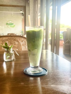 Matcha latte with oat milk   at Kynd Kulture in Bangkok