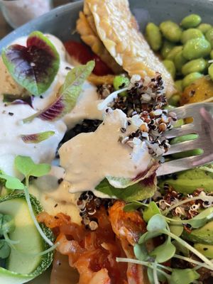 Close-up cheese miso sauce  #Veganuary at Kynd Kulture in Bangkok