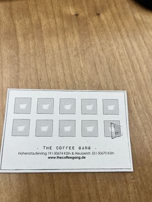 Bonus card  at The Coffee Gang in Cologne