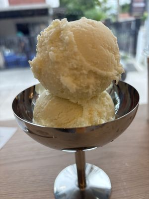 Pineapple, coconut and white chocolate ice cream  at Yayaz & Sol Cafe in Bangkok