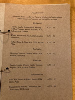 Drink menu august 2023  at Tonka in Frankfurt