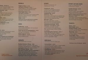 Breakfast and lunch menu at Stoet in Hengelo