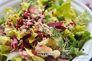 Lunch time @ Vegan Cafe - freshly made salads with quinoa, lentils, einkorn and seeds. Sandwiches and Burgers. All vegan, organic.  at Vegan Kitsch in Sofia