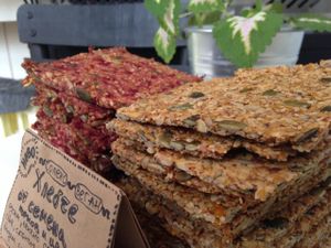 Raw and baked vegan crackers. Vegan Kitschn is a modern mix of raw, vegan and superfood power foods. All vegan. at Vegan Kitsch in Sofia
