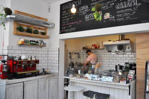 Lunch time @ Vegan Kitsch. Fresh salads, soup of the day, sandwiches and burgers.  at Vegan Kitsch in Sofia