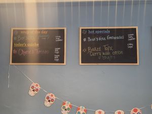 Blackboards of the Day at The Wild Oak Cafe in Llanidloes
