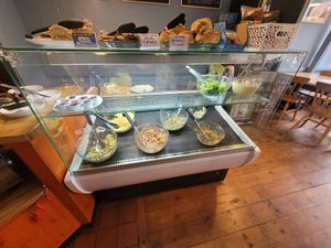 Salad Display at The Wild Oak Cafe in Llanidloes