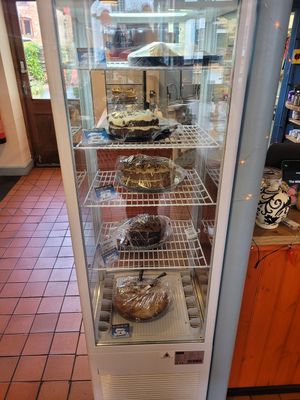 Cake Display at The Wild Oak Cafe in Llanidloes