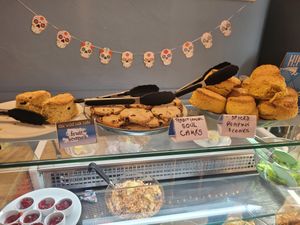 Fruit Scones, Traditional Soul Cakes, and Spiced Pumpkin Scones at The Wild Oak Cafe in Llanidloes
