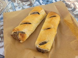 Vegan Sausage Rolls at The Wild Oak Cafe in Llanidloes
