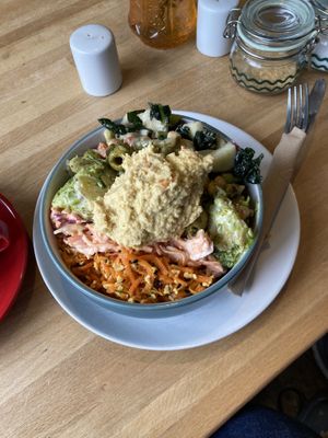 Huge salad  at The Wild Oak Cafe in Llanidloes