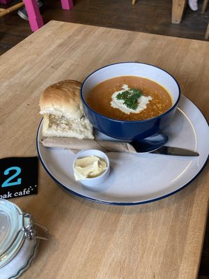 Sweet potato soupp  at The Wild Oak Cafe in Llanidloes
