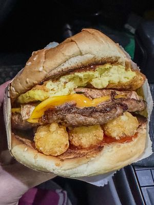 I enjoyed the breakfast burger!  at Nice Burger in Mission Viejo