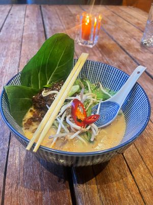 Incredibly tasty vegan ramen with soy crumble😍 at Taboe Bar & Keuken in Zwolle