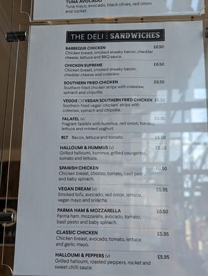 Menu at The Deli in Brighton