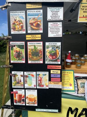Menu  at Maui Fruit Ninja - Pop-up in Kaanapali