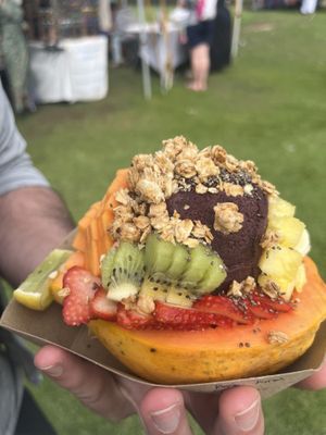Papaya açaí bowl  at Maui Fruit Ninja - Pop-up in Kaanapali