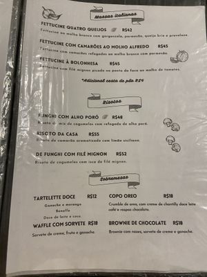 Menu  at Bendita Bar Gastronomico in Arraial Do Cabo