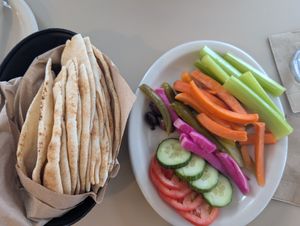 Pita and veg at Aladdin's Eatery in Boardman